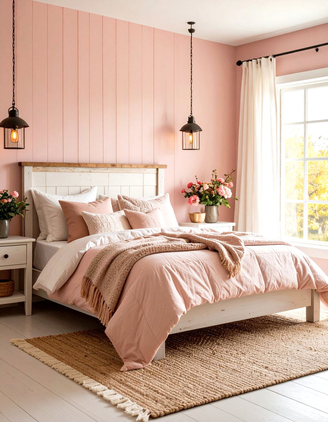 Pink and White Bedroom Rustic Farmhouse - 20 Pink and White Bedroom Ideas