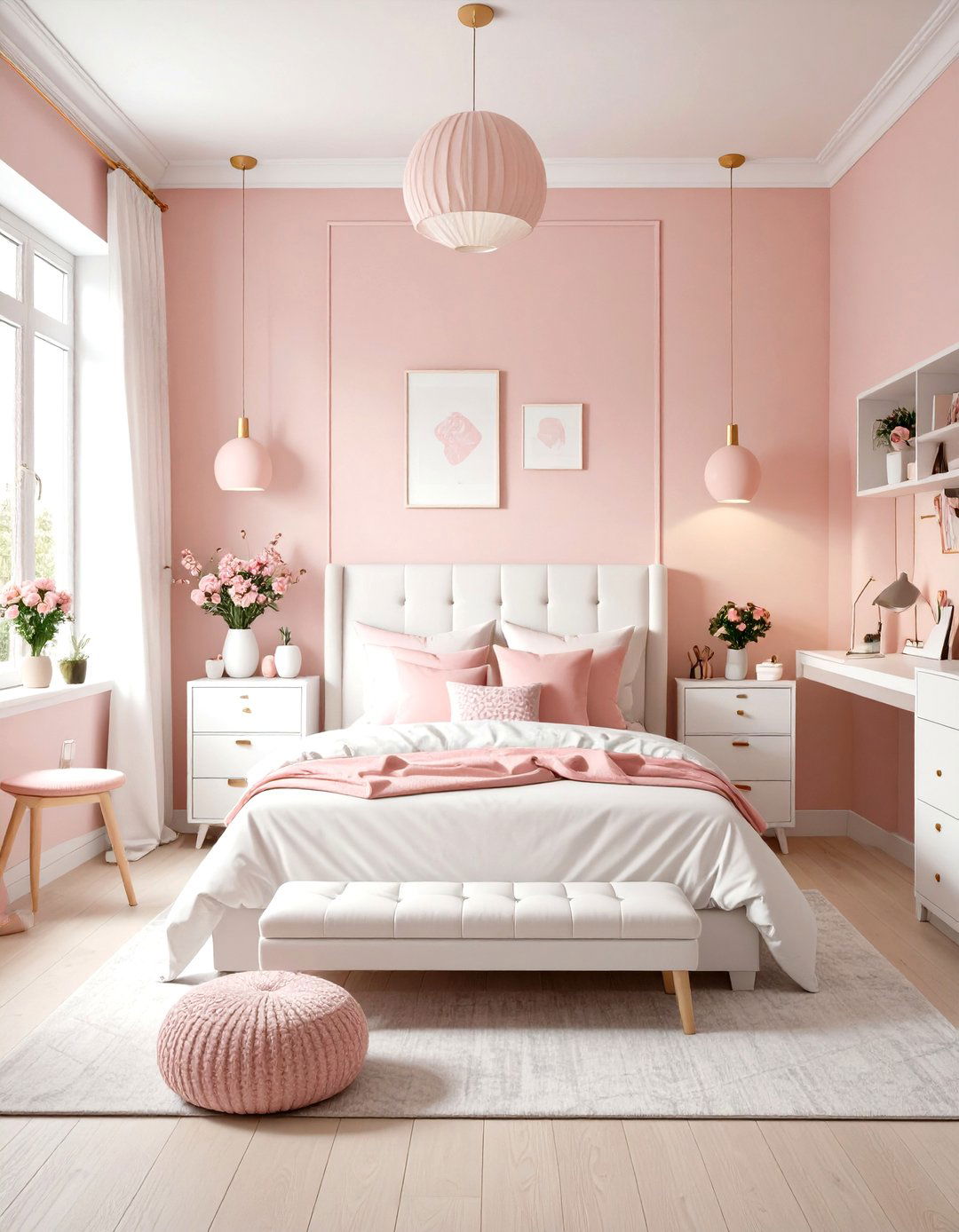 Pink and White Bedroom Teen Trendy Space - 20 Pink and White Bedroom Ideas