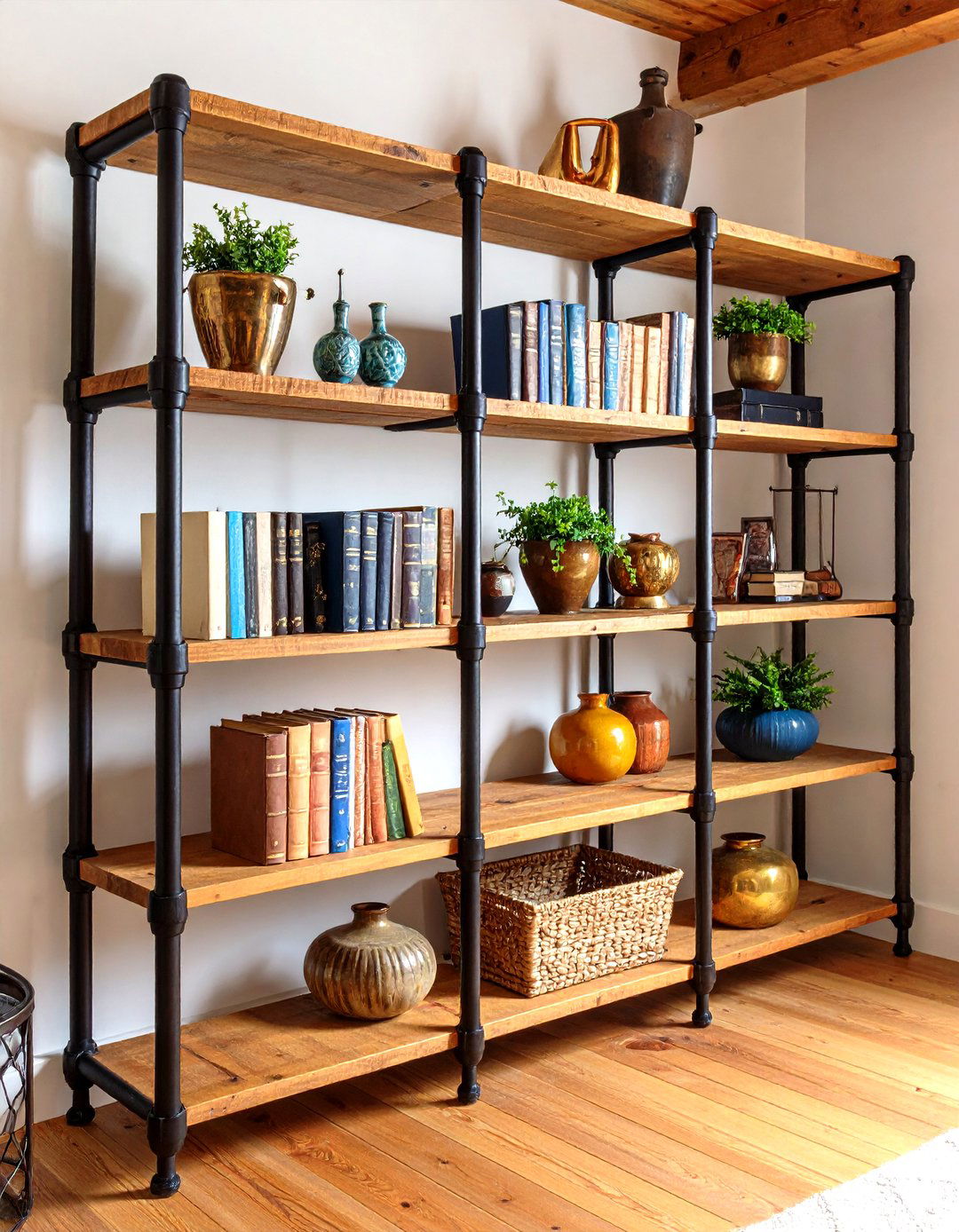 Pipe Shelving Units - 20 Steampunk Bedroom Ideas