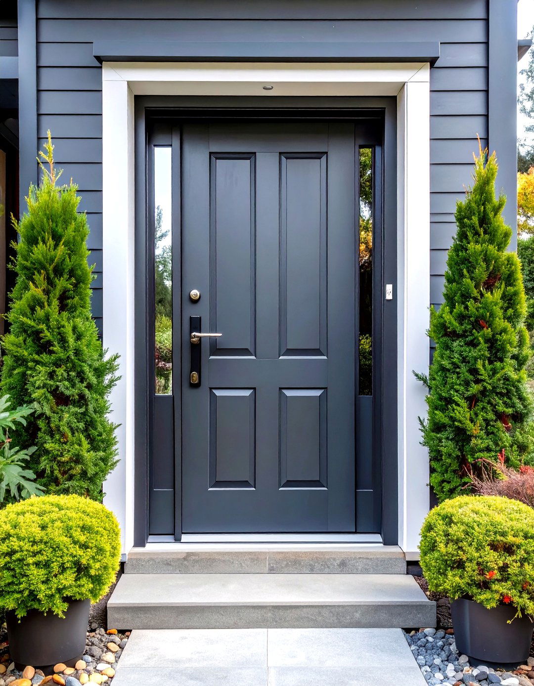 Pivot Hinge Modern Marvel - 20 Dark Gray Front Door Ideas