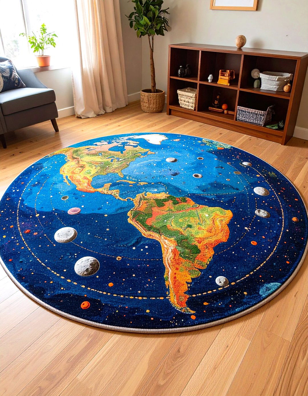 Planetary Rugs and Floor Decals - 20 Space-themed Room Ideas