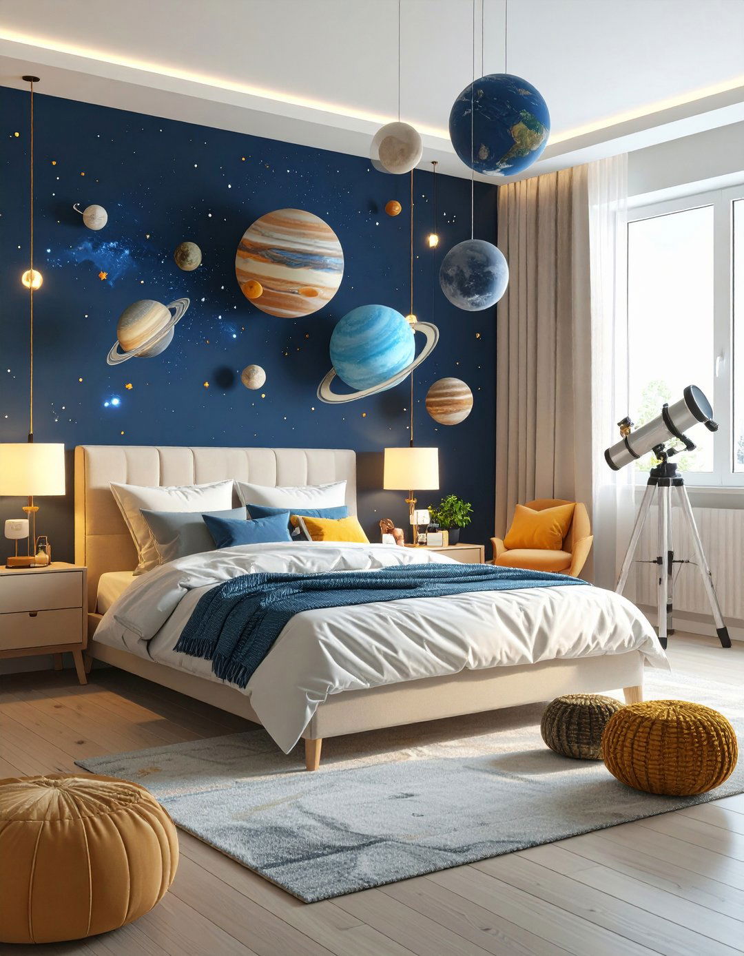 Planetary Solar System Bedroom with Educational Elements - 20 Fantasy Bedroom Ideas