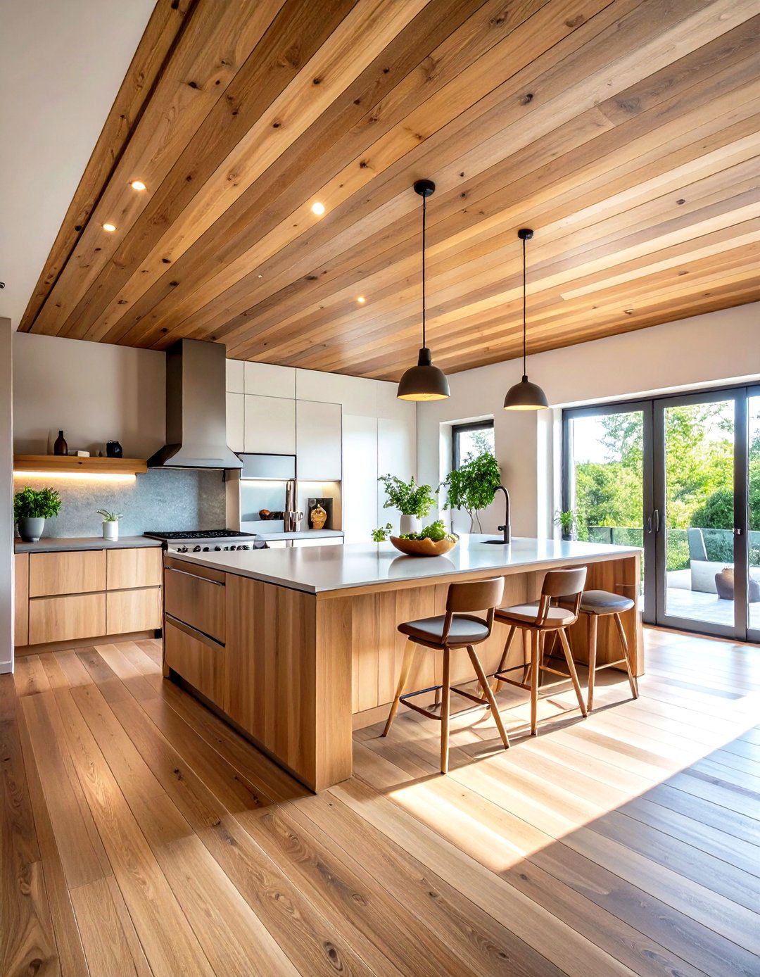 Plank Wood Ceiling Kitchen Ideas - 20 Wood Ceiling Kitchen Ideas