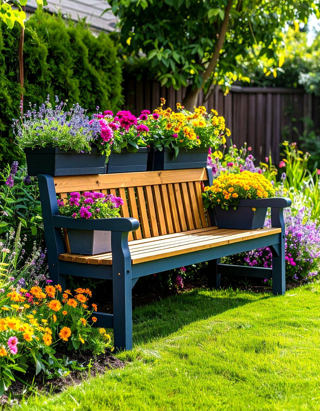 Planter Bench Combo Dual Function Garden Seating - 20 Garden Seating Ideas