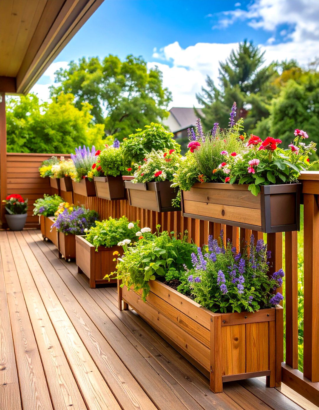 Planter Box Deck Railing - 20 Deck Railing Ideas
