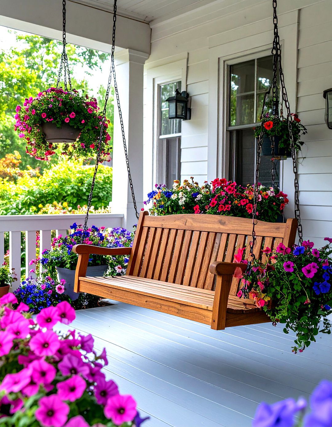 Planter Box Front Porch Swing - 20 Front Porch Swing Ideas