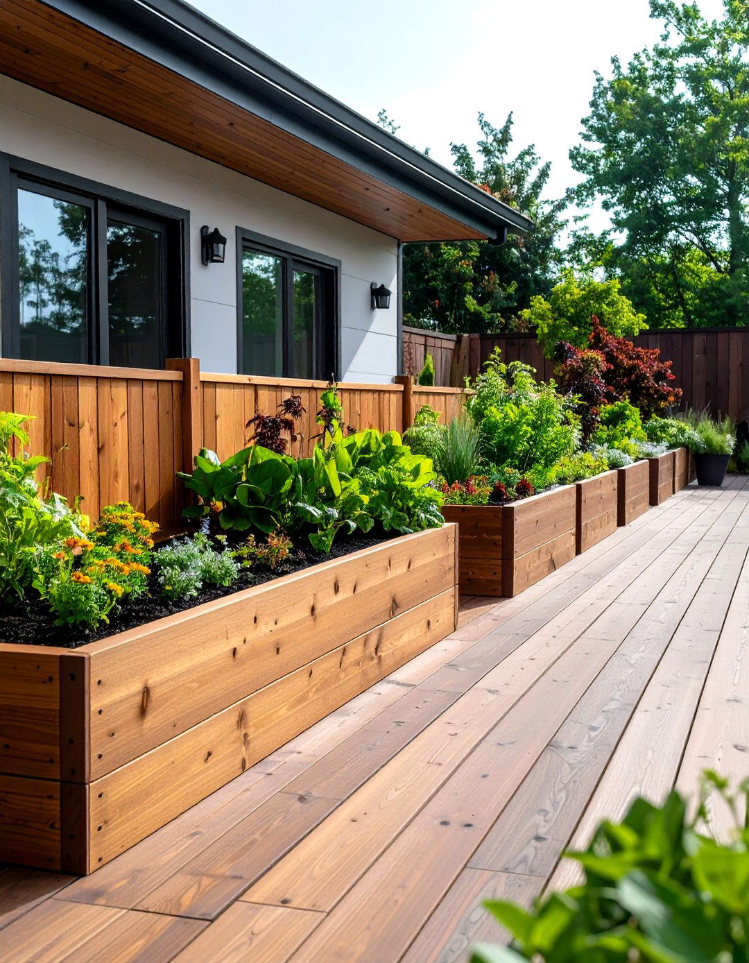 Planter Box Integrated Deck Skirting - 20 Deck Skirting Ideas