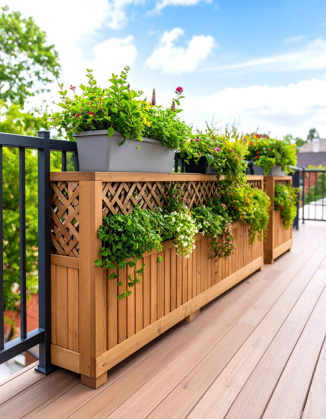 Planter Box Privacy Walls for Decks - 20 Deck Privacy Ideas