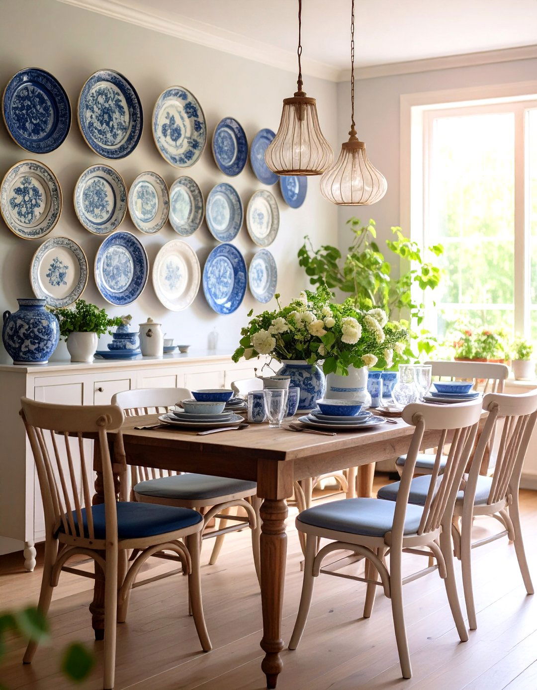 Plate Gallery Accent Wall - 20 Dining Room Accent Wall Ideas