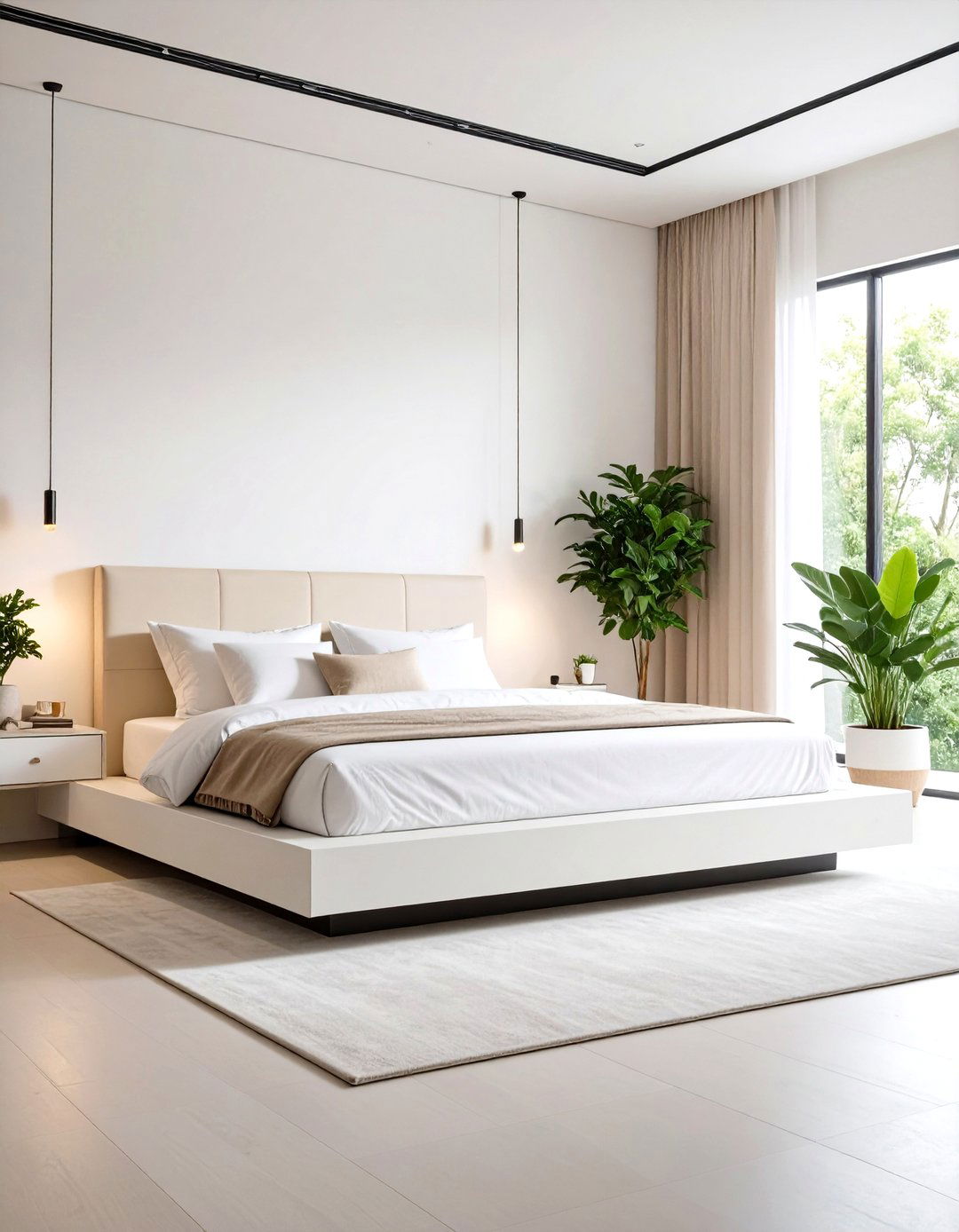 Platform Bed White and Cream Bedroom Modernism - 20 White and Cream Bedroom Ideas