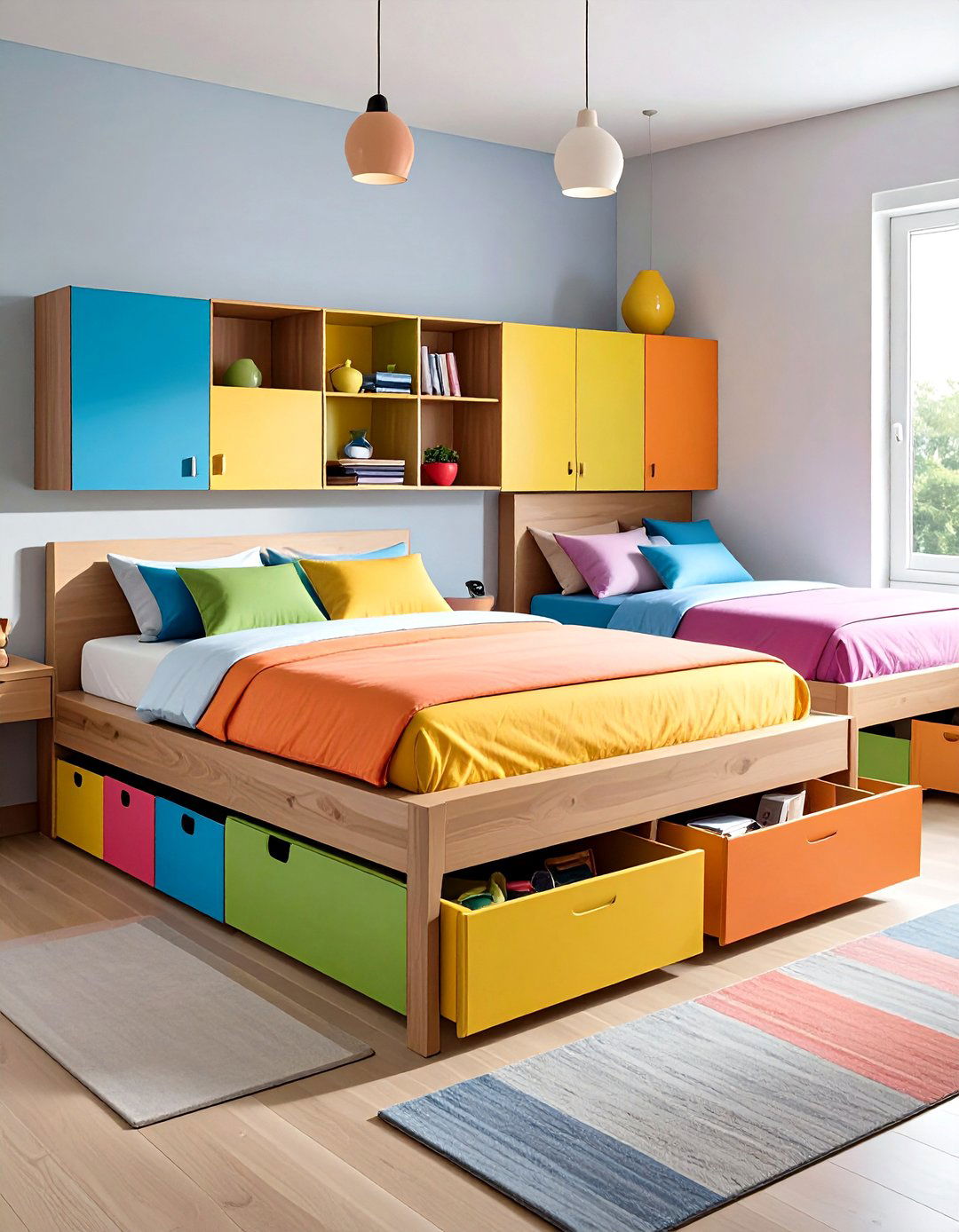 Platform Beds with Hidden Storage - 20 Shared Bedroom Ideas for Small Rooms