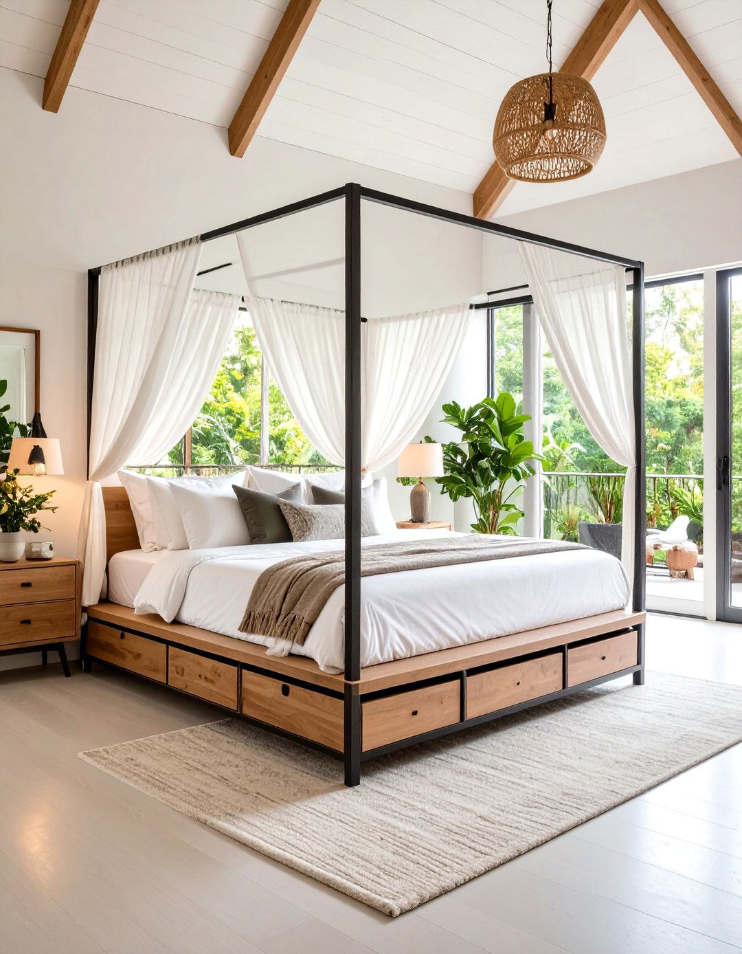 Platform Canopy Bed with Storage - 20 Canopy Bed Ideas