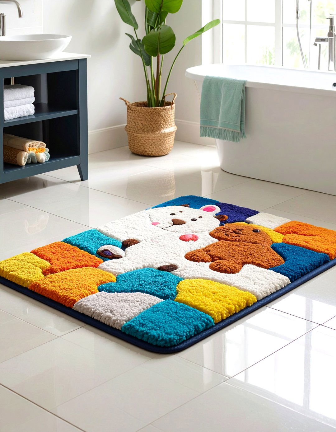 Playful Kids Graphic Bathroom Rug - 20 Bathroom Rug Ideas
