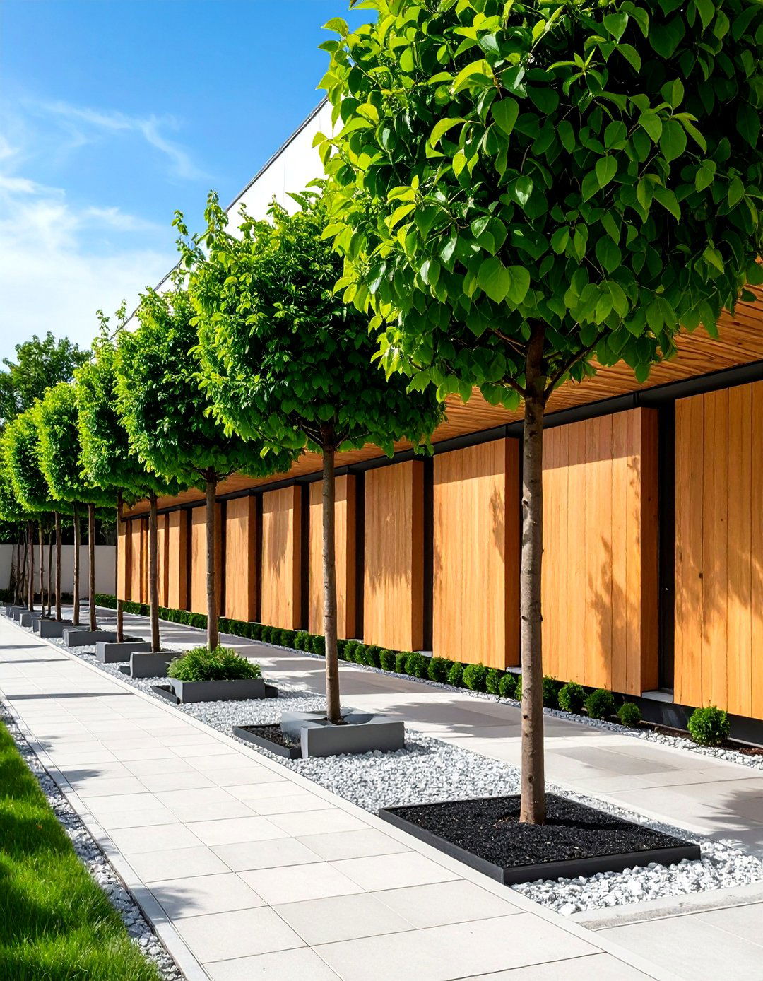Pleached Tree Garden Screening Elegance - 20 Garden Screening Ideas