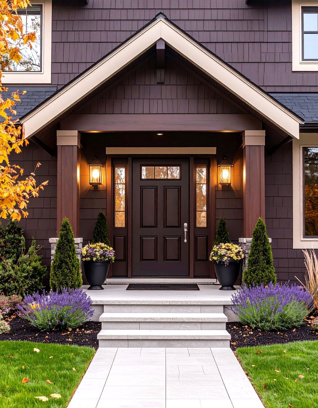 Plum Brown House Front Door Color - 20 Brown House Front Door Colors