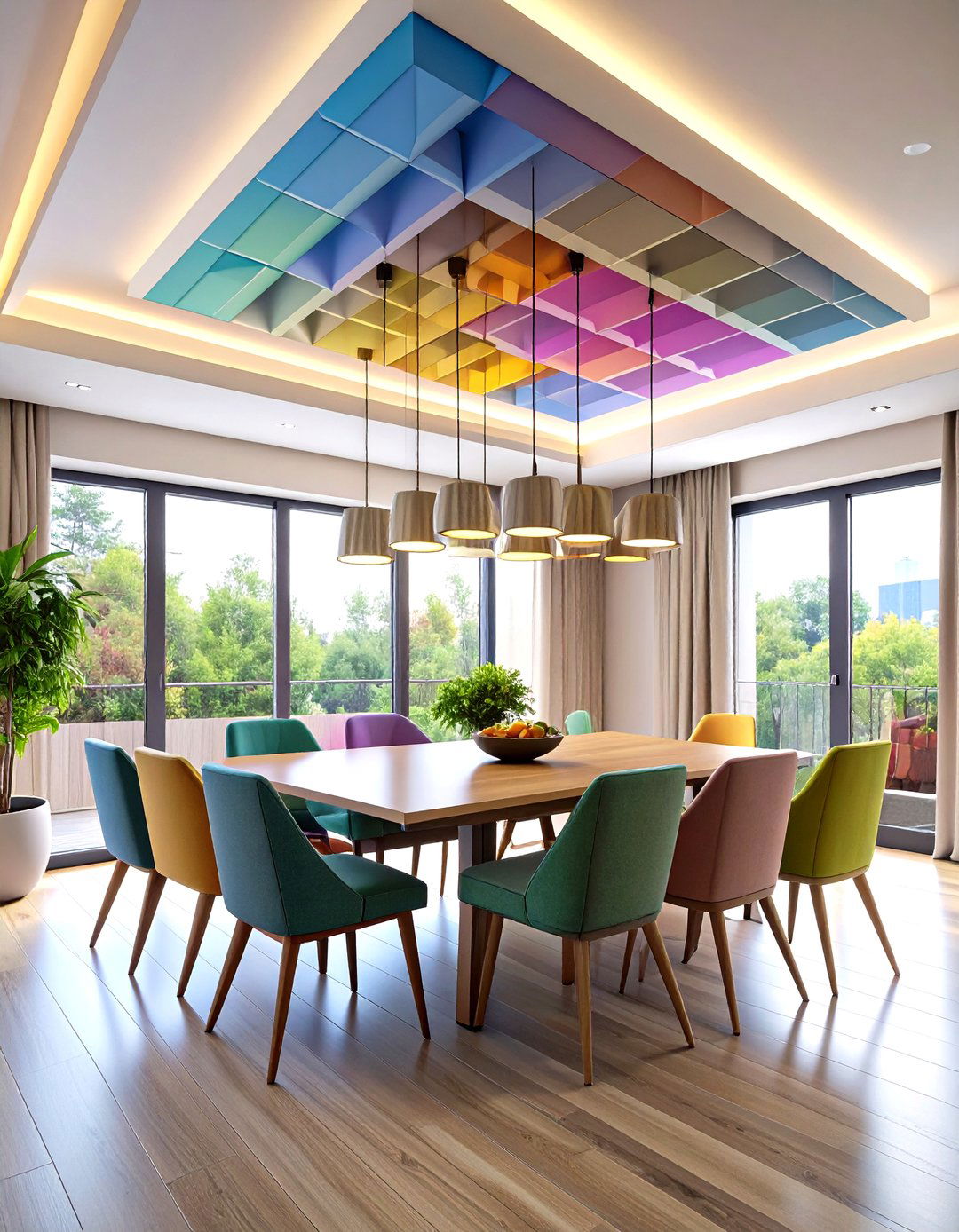 Plus Minus Pop Ceiling Design with Alternating Levels - 20 Pop Ceiling Design Ideas