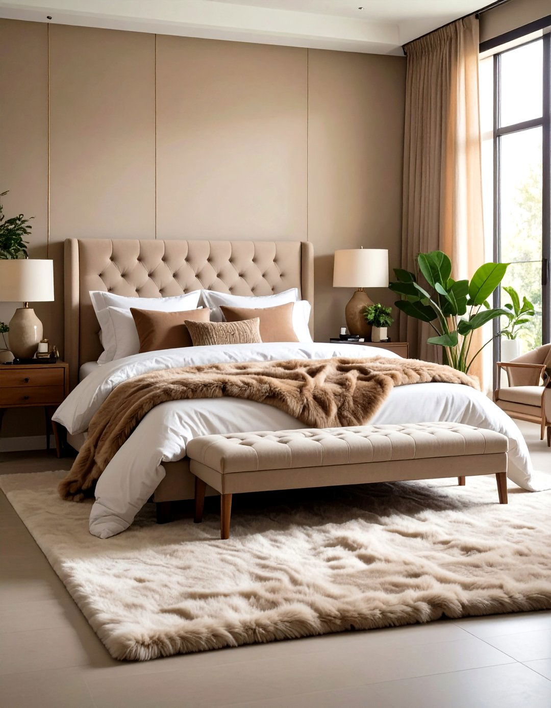 Plush Faux Fur Throws Romantic Bedroom Idea - 20 romantic bedroom ideas
