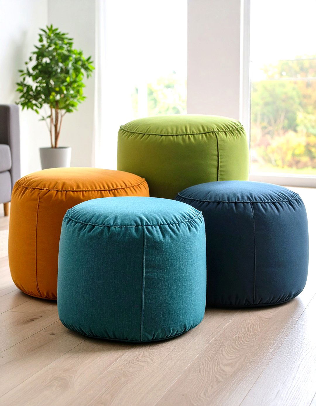 Plush Floor Seating Poufs that Invite Casual Chat - 20 Floor Seating Ideas