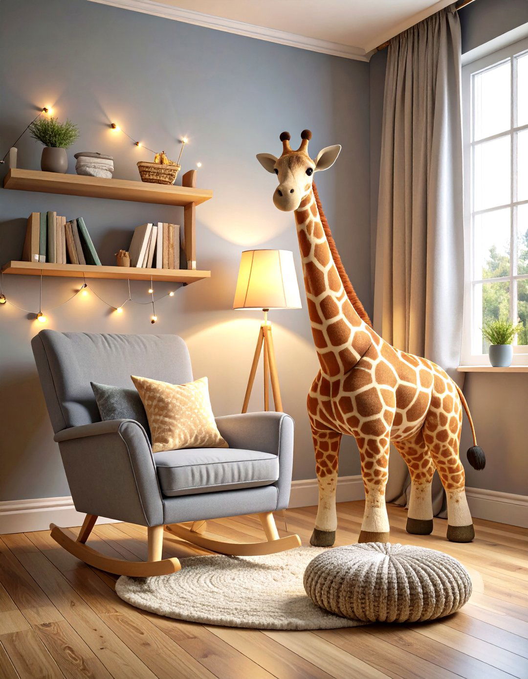 Plush Giraffe Reading Nook Corner - 20 Giraffe Nursery Ideas