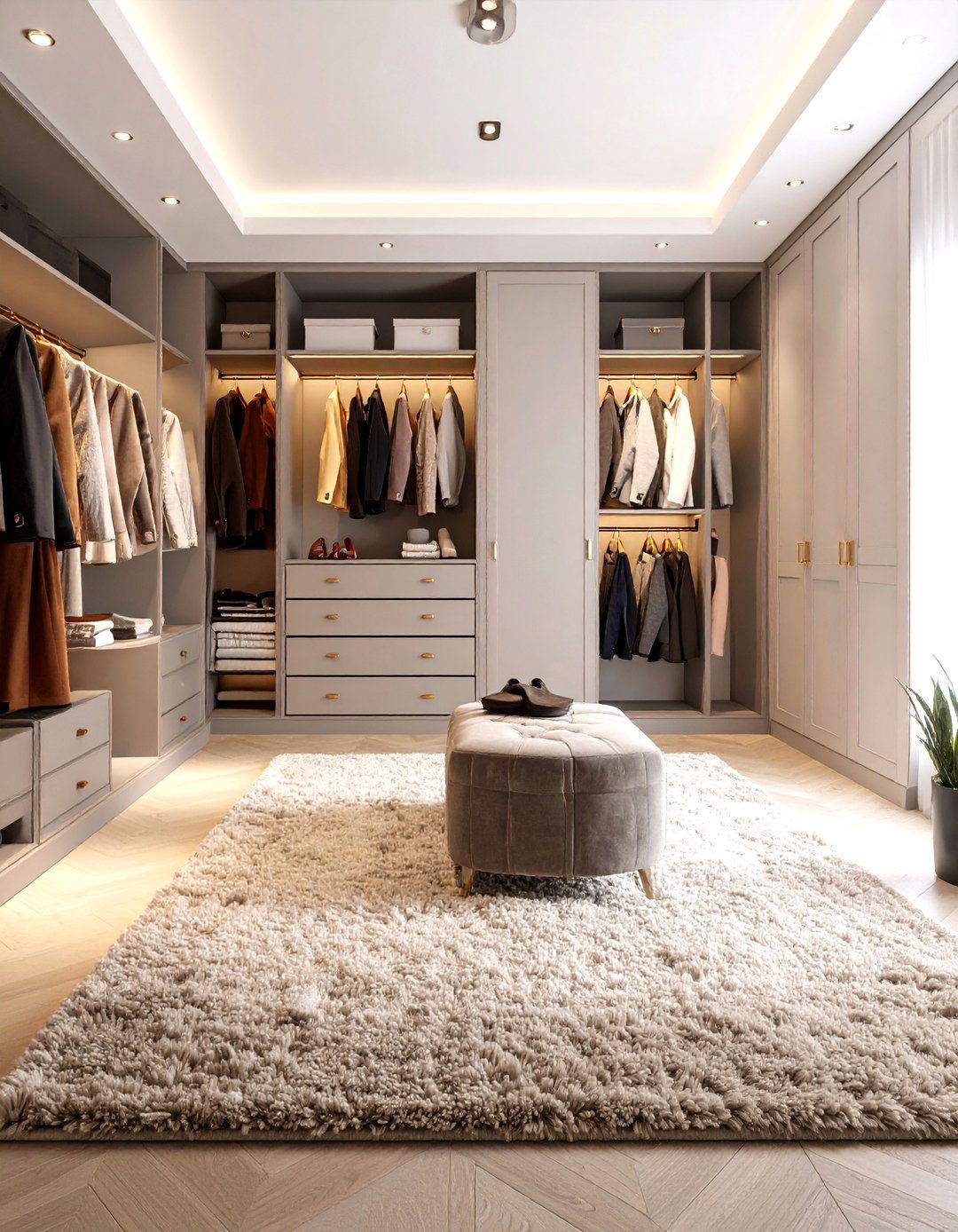 Plush Rug Dressing Room Comfort - 20 Dressing Room Ideas