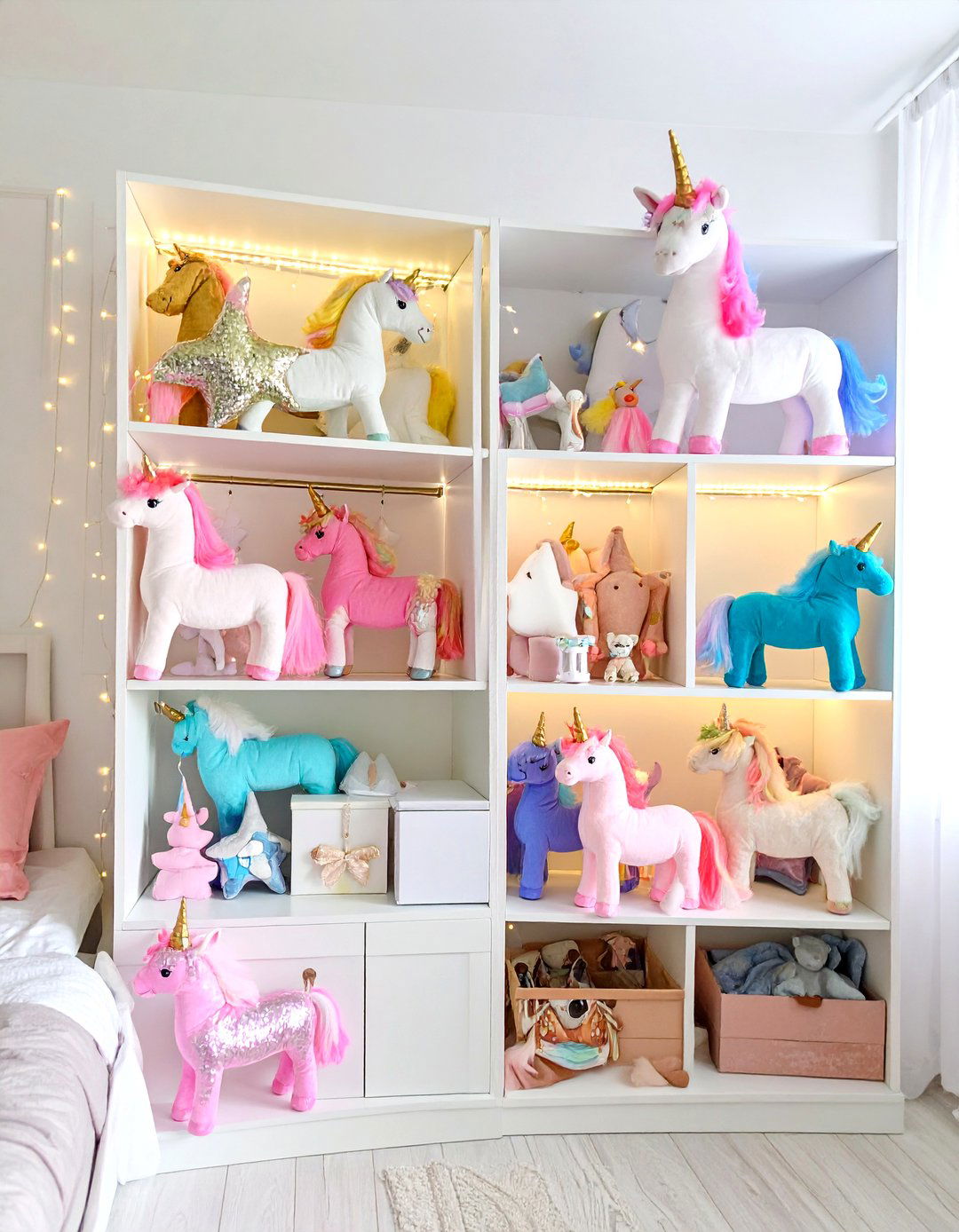 Plush Unicorn Toys Display - 20 Unicorn Bedroom Ideas