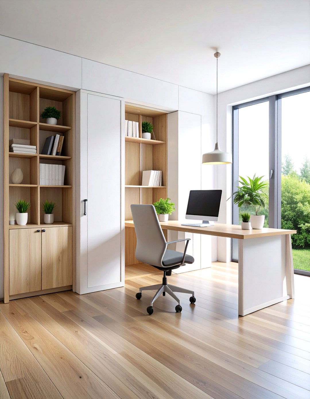 Pocket Home Office Door for Space Optimization - 20 Home Office Door Ideas