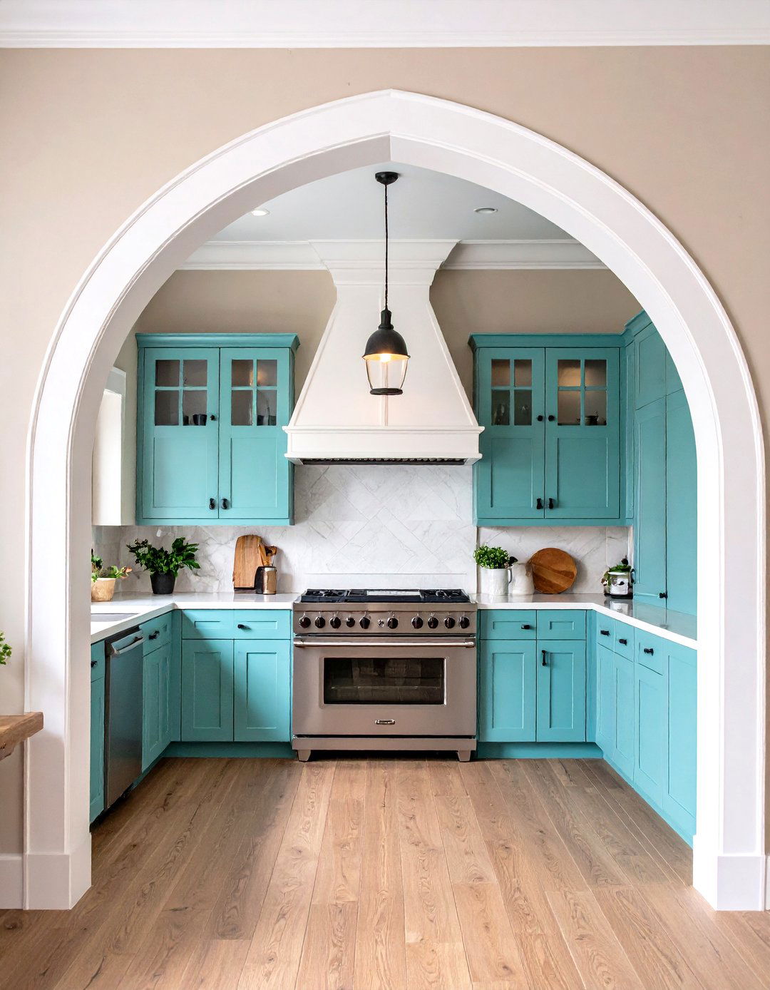 Pointed Arches Frame Appliances with Flair - 20 Gothic Kitchen Ideas