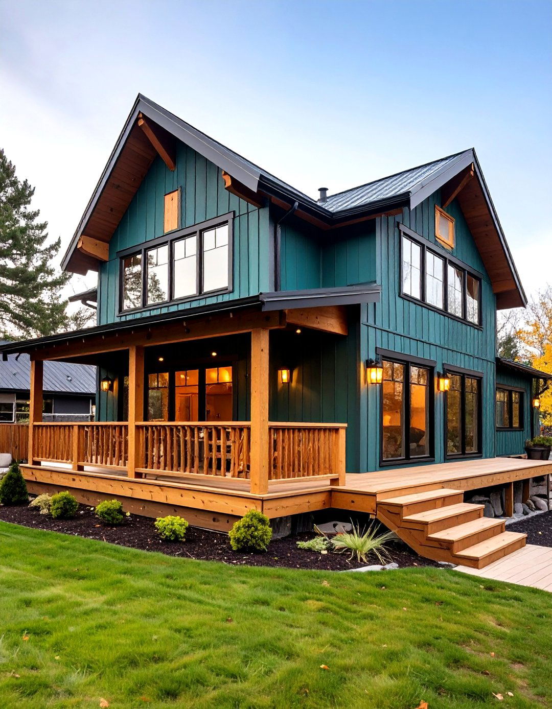 Polar Jade for a Modern Cabin - 20 Dark Green Exterior Paint Color Schemes