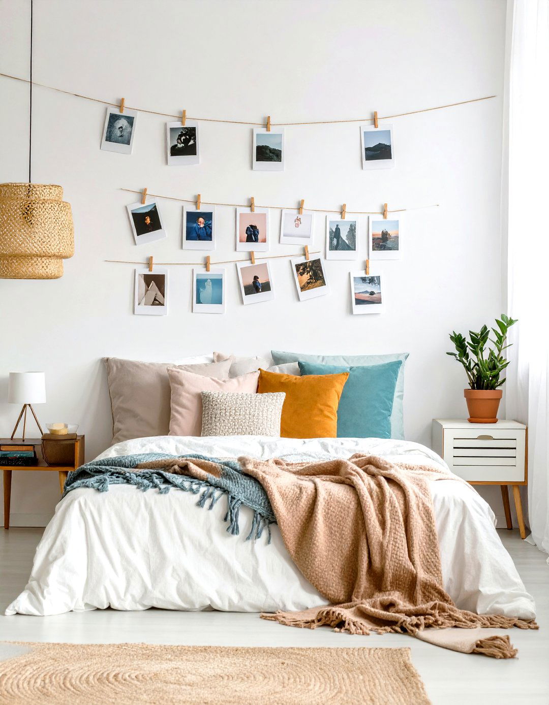 Polaroid Collage Photo Wall - 20 Photo Wall Ideas