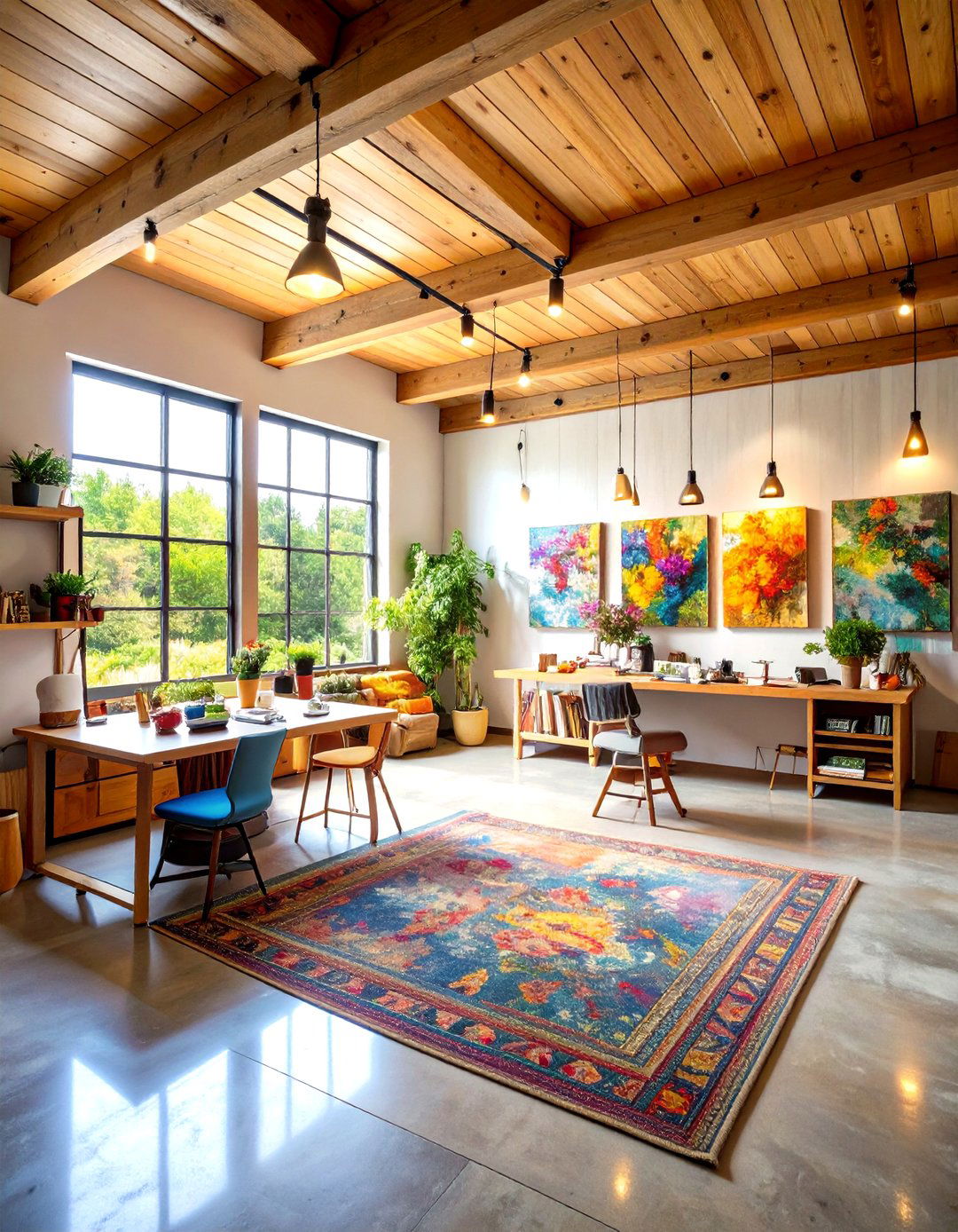 Pole Barn Artist Studio and Gallery Space - 20 Pole Barn Interior Ideas