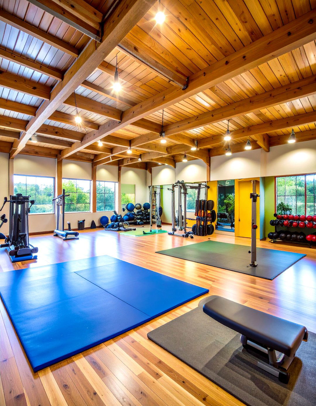 Pole Barn Fitness Center and Gymnasium - 20 Pole Barn Interior Ideas