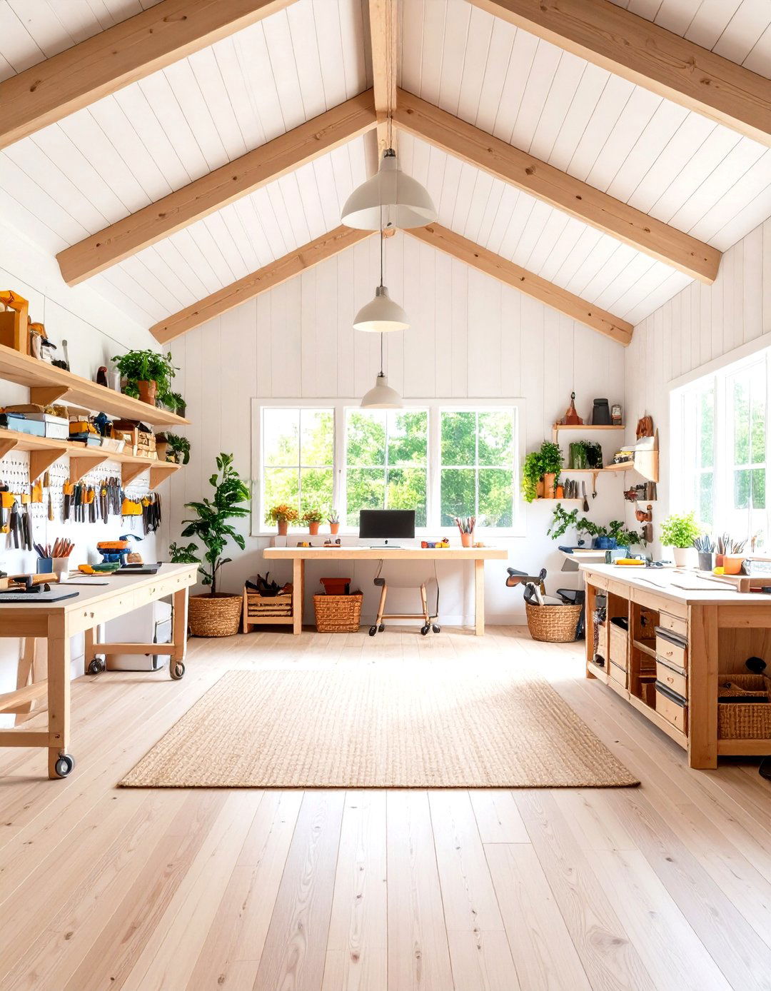 Pole Barn Hobby Workshop and Craft Studio - 20 Pole Barn Interior Ideas