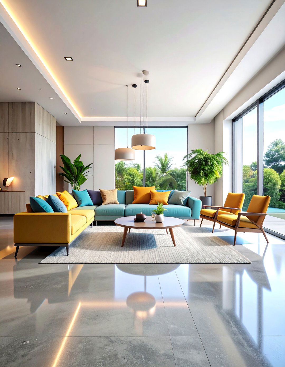 Polished Concrete Living Room Flooring - 20 Living Room Flooring Ideas