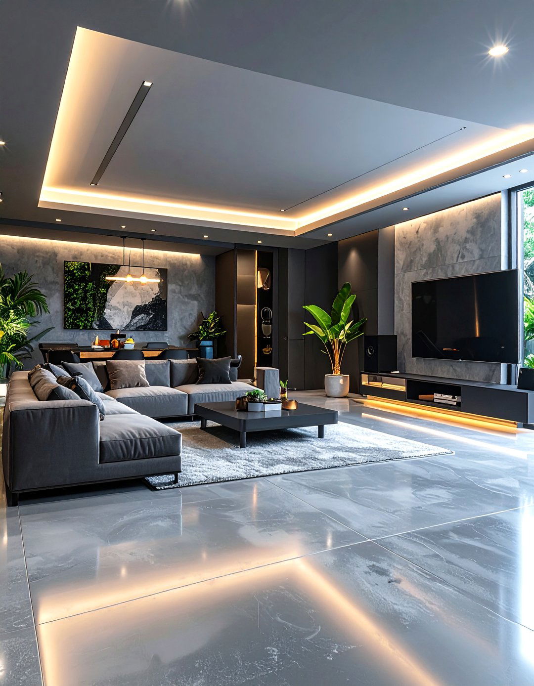 Polished Concrete Man Cave Flooring - 20 Man Cave Flooring Ideas