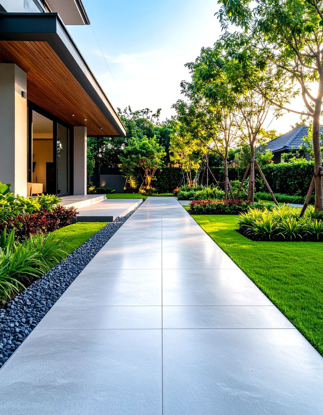 Polished Concrete Walkway Finish - 20 Concrete Walkway Ideas