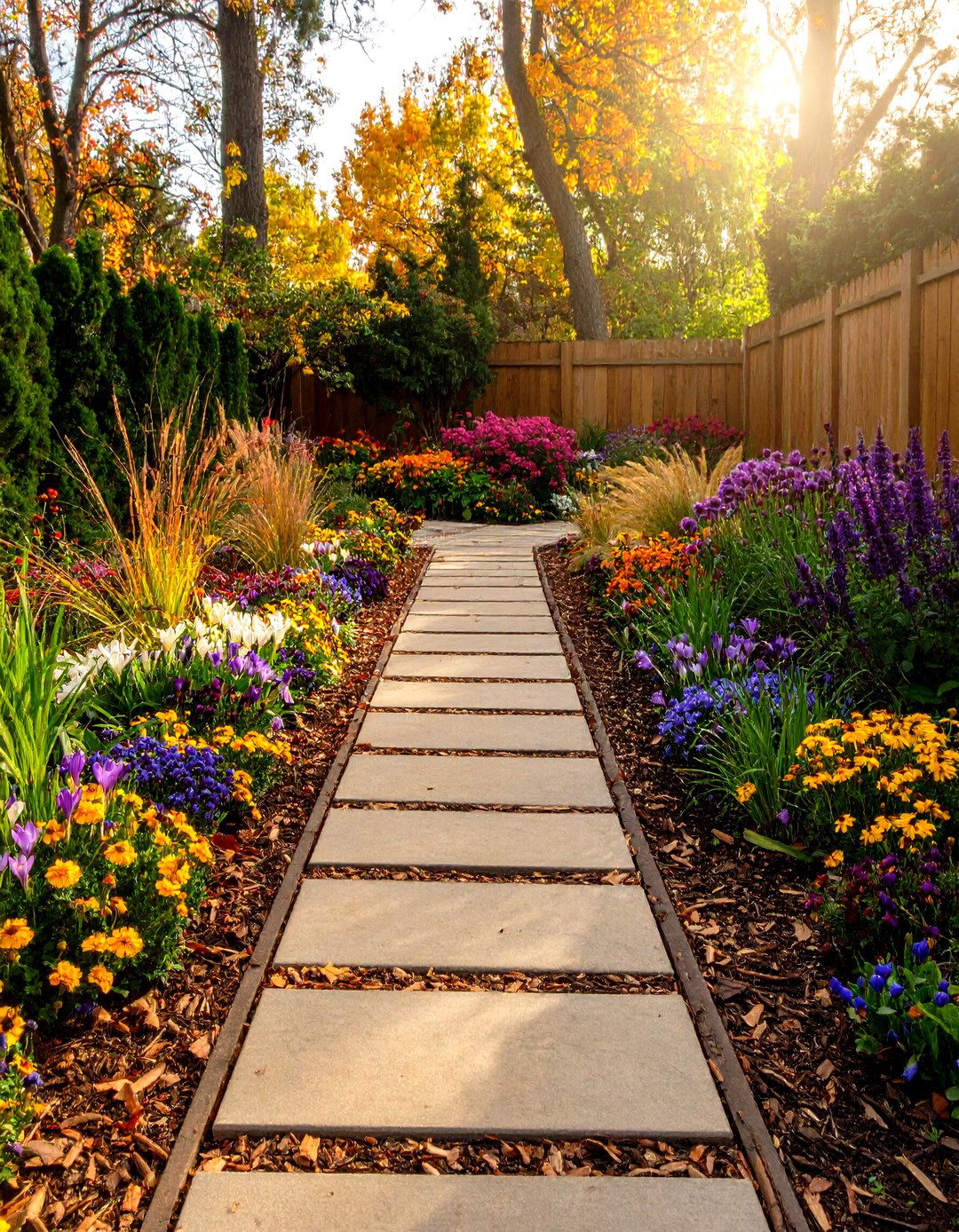 Pollinator Border Garden Layout Along a Path - 20 Garden Layout Ideas