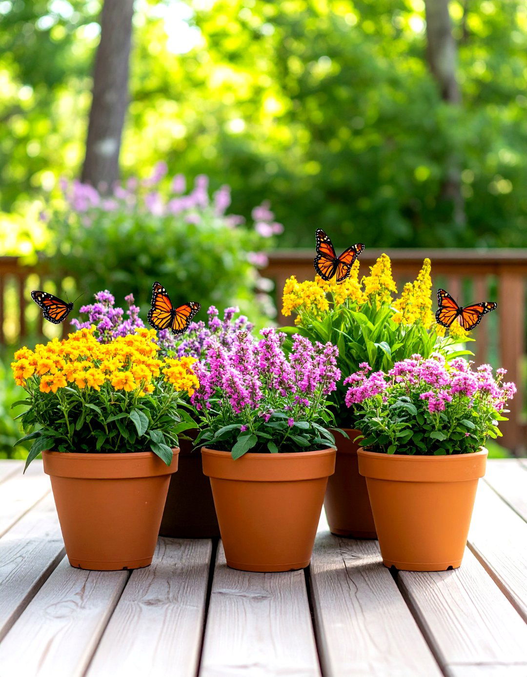 Pollinator Deck Container Garden - 20 Deck Decorating Ideas With Plant