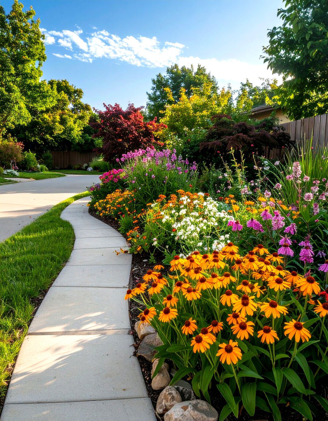 Pollinator Strip Plantings on the Driveway Margin - 20 Driveway Landscape Ideas