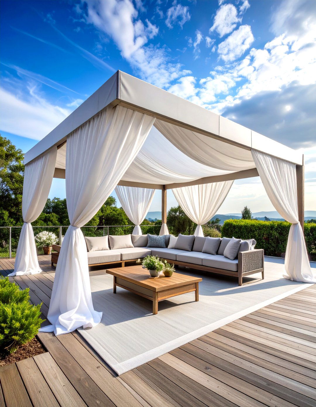 Polycarbonate Panel Partially Covered Deck Style - 20 Partially Covered Deck Ideas