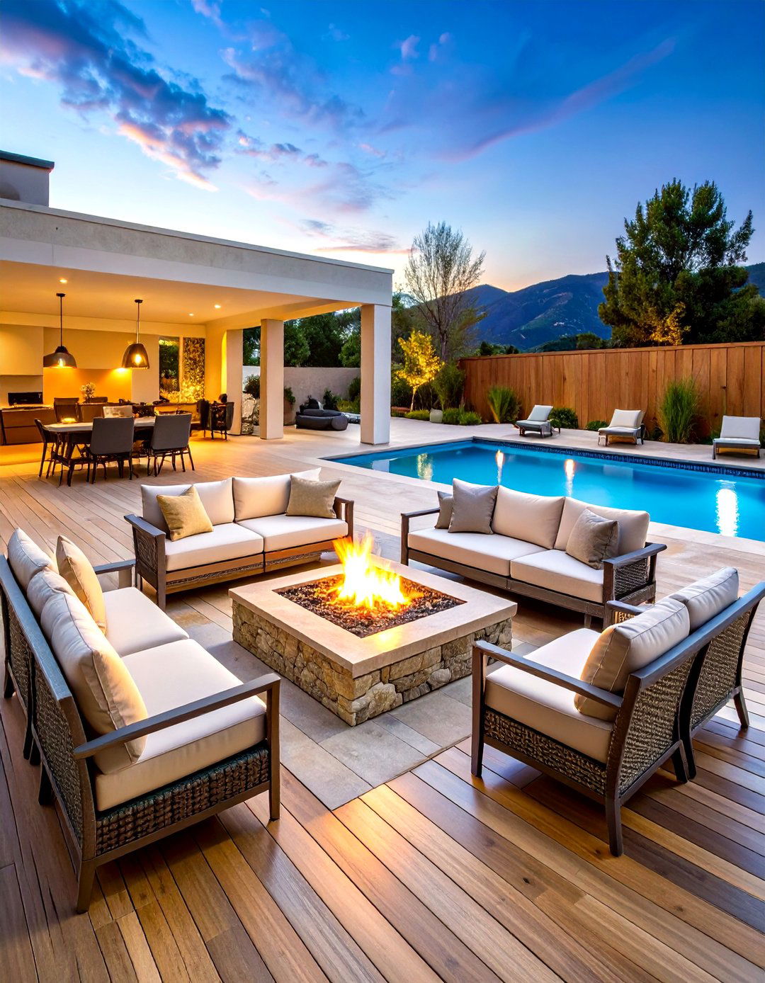 Pool Deck Integration Patio Ideas With Firepit - 20 Patio Ideas With Firepit