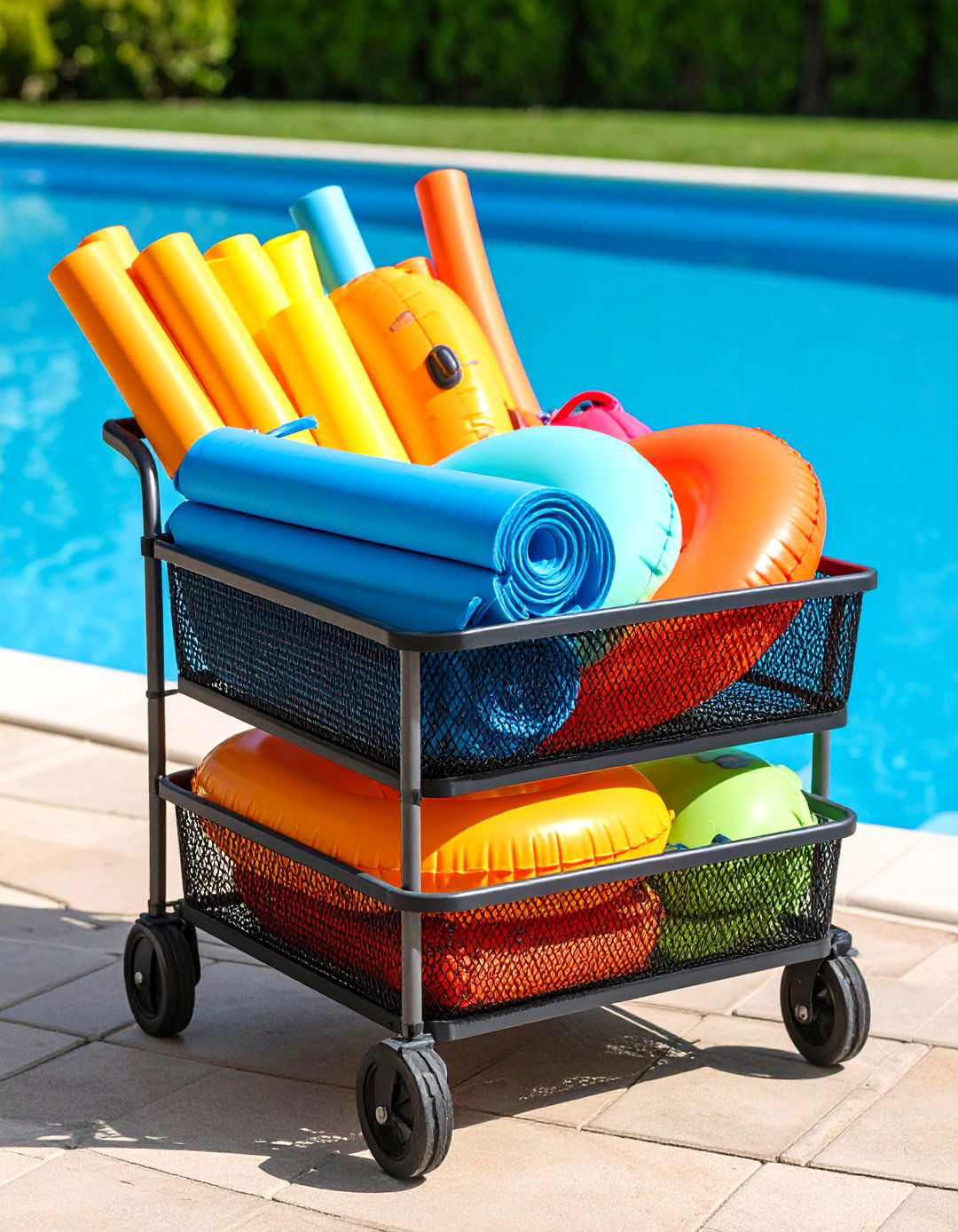 Pool Outdoor Toy Storage Cart Configuration - 20 Outdoor Toy Storage Ideas