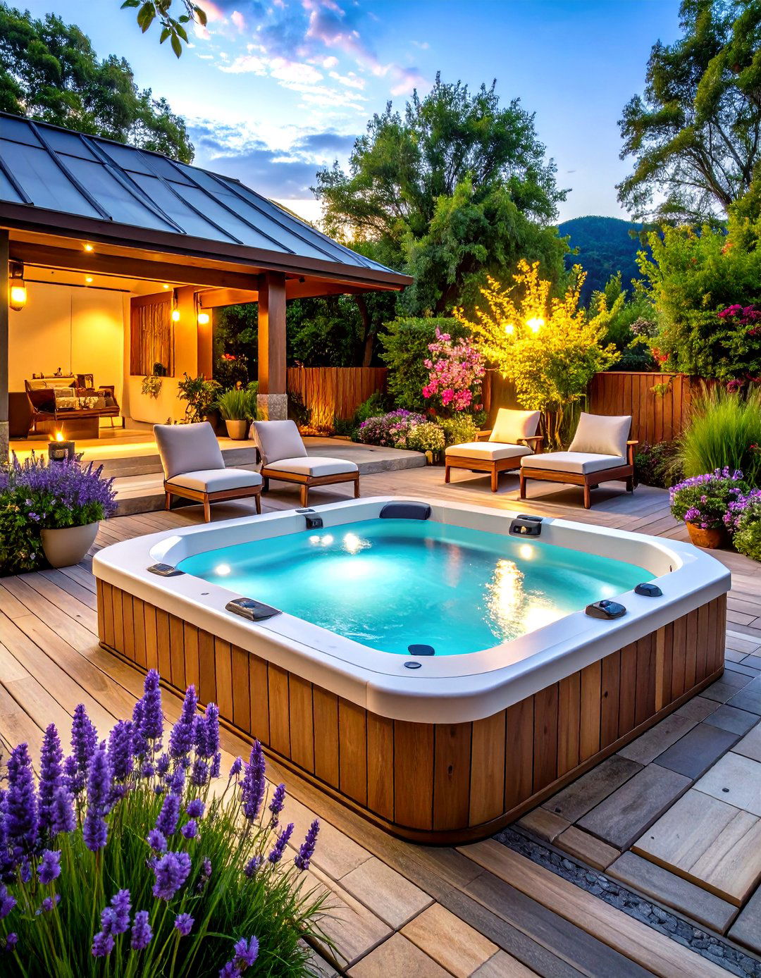Pool Patio with Integrated Spa and Wellness Features - 20 Pool Patio Ideas