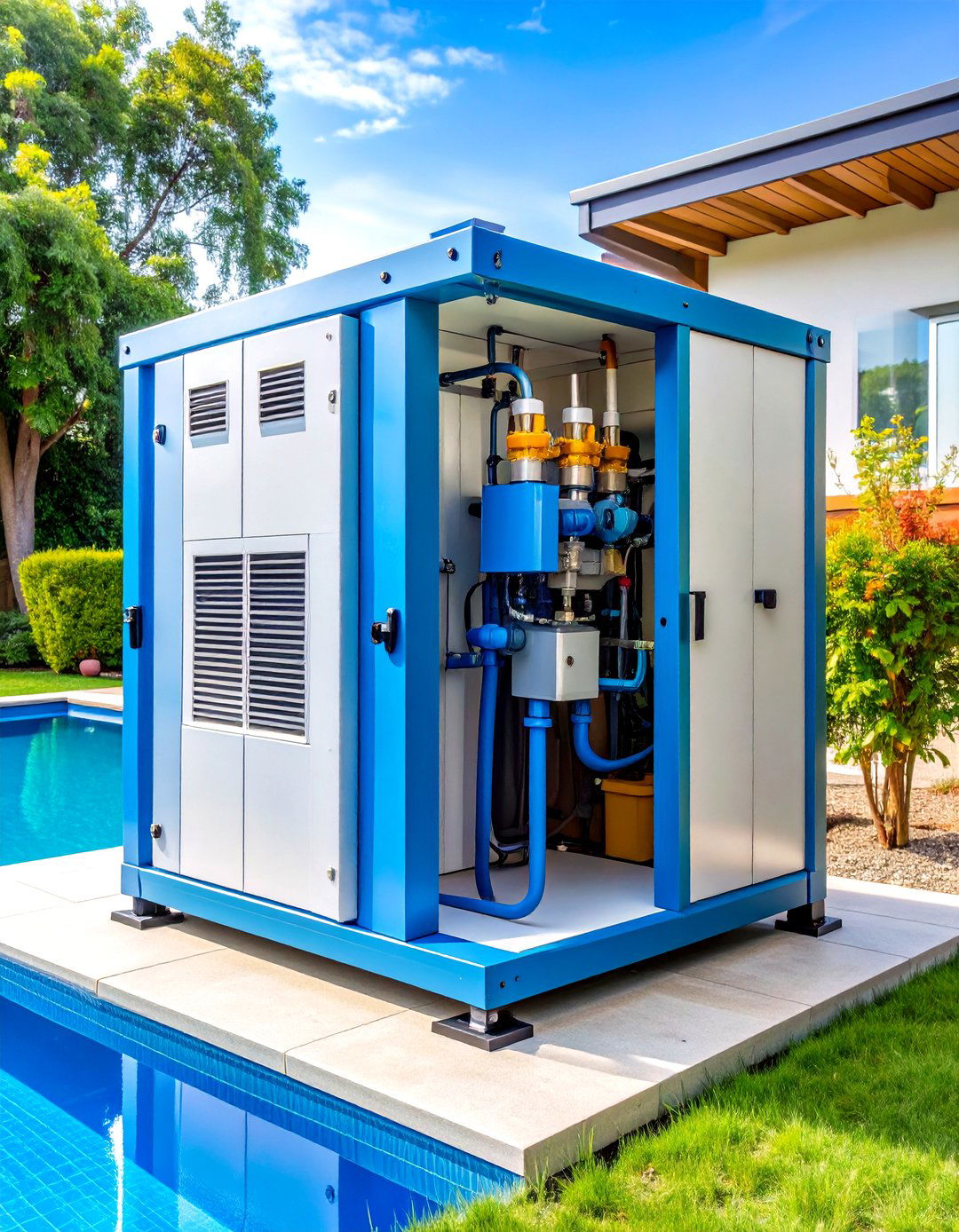 Pool Storage Pump Equipment Enclosure - 20 Pool Storage Ideas