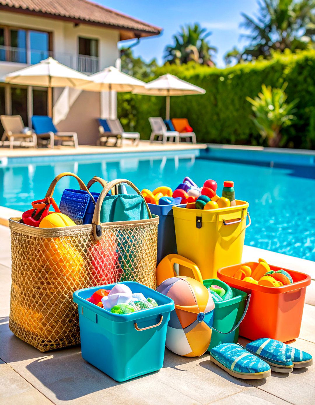 Pool Storage Toy Containment Zone - 20 Pool Storage Ideas