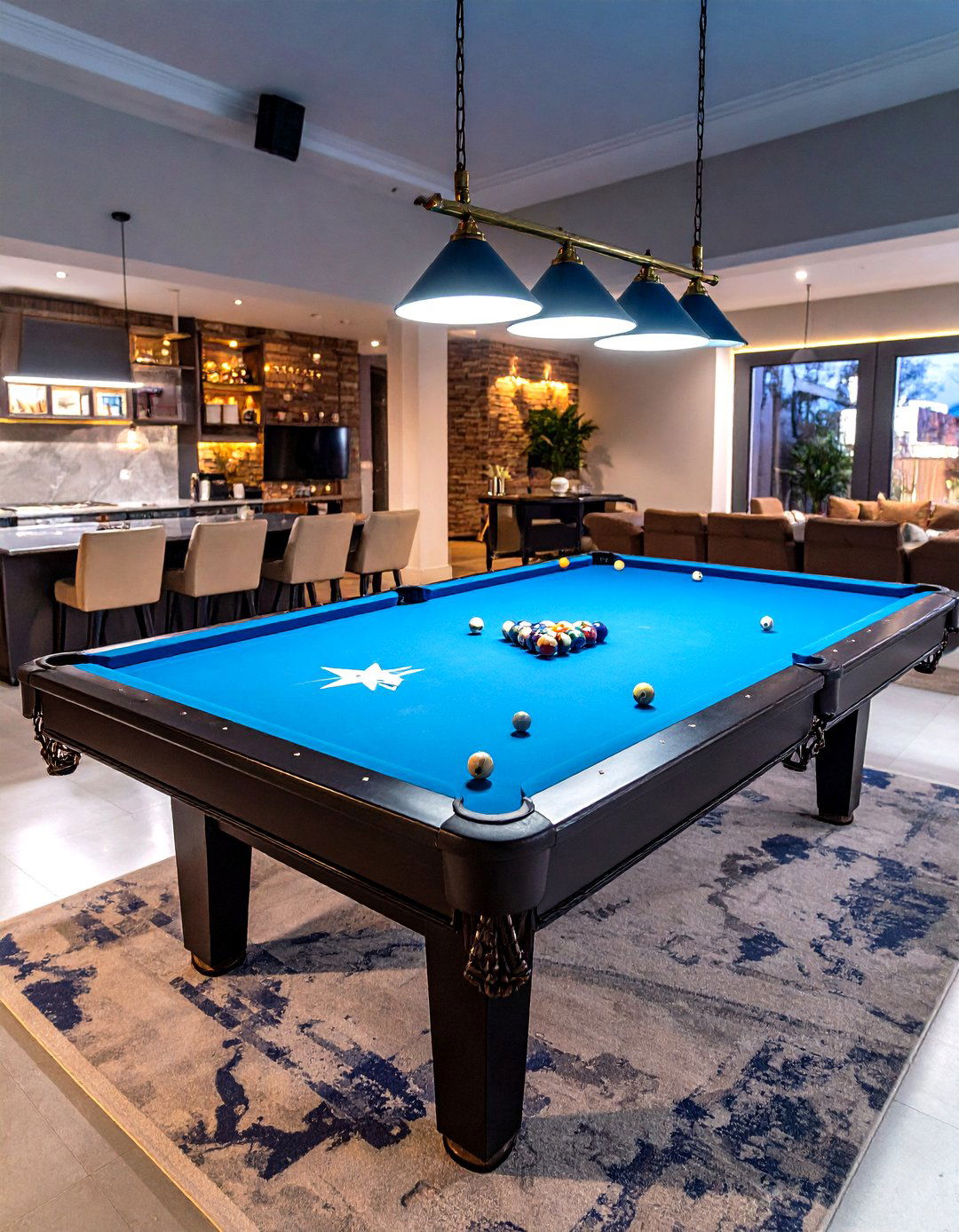 Pool Table with Dallas Cowboys Felt - 20 Dallas Cowboys Man Cave Ideas