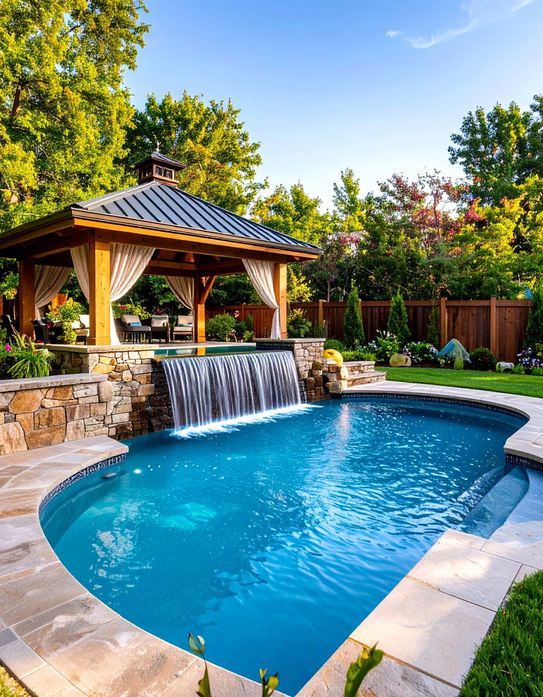 Pool Water Features and Fountains - 20 Backyard Pool Ideas