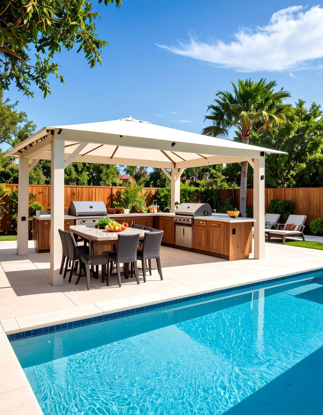 Poolside Entertainment Outdoor Kitchen with a Gazebo - 20 Outdoor Kitchen with a Gazebo Ideas