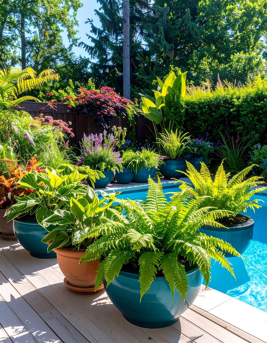 Poolside Shade Planters - 20 Pool Shade Ideas