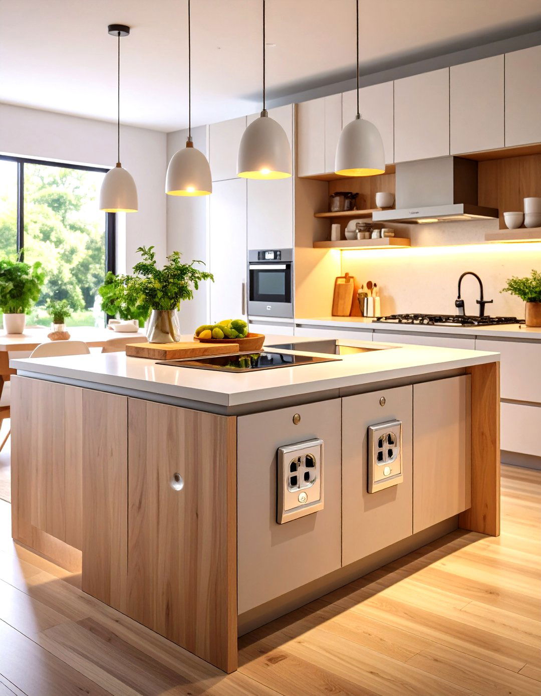 Pop Up Countertop Outlets Keep Surfaces Sleek - 20 Dream Kitchen Ideas