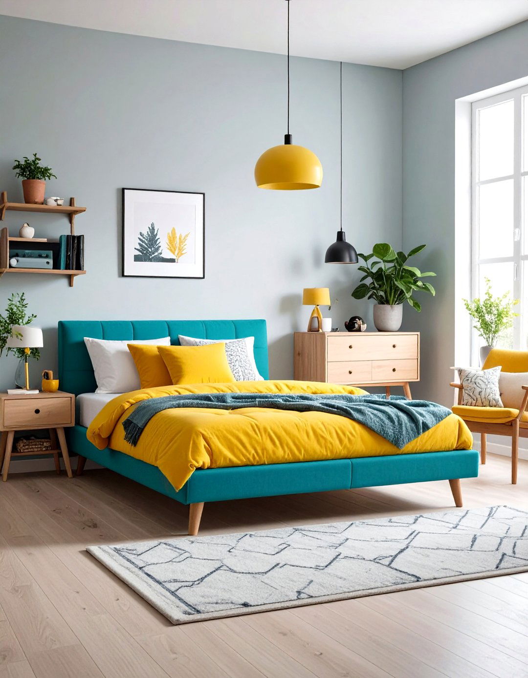 Pop of Color Futon in Teen Bedroom - 20 Futon Bedroom Ideas